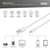 Digitus Cavo dati/ricarica USB 2.0 USB-A > Lightning, certificato MFI bianco