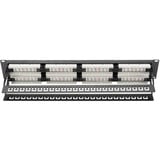 Digitus Pannello Patch Classe E, CAT 6, Patch Panel Nero, CAT 6, RJ-45, Nero, Acciaio galvanizzato, SECC, Acciaio, Montaggio a rack, 560 mm, 75 mm