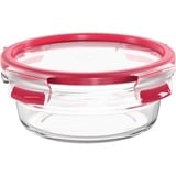 Emsa CLIP & CLOSE N1040300 recipiente per cibo Rotondo Scatola 0,6 L Trasparente 1 pz trasparente/Rosso, Scatola, Rotondo, 0,6 L, Trasparente, Vetro, 420 °C