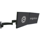 Ergotron 200 Series Dual Monitor Arm 55,9 cm (22") Nero Parete Nero, 11,8 kg, 55,9 cm (22"), 75 x 75 mm, 100 x 100 mm, Nero