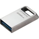 Kingston DataTraveler 256GB Micro 200MB/s Metal USB 3.2 Gen 1, Chiavetta USB argento, 256 GB, USB tipo A, 3.2 Gen 1 (3.1 Gen 1), 200 MB/s, Senza coperchio, Argento
