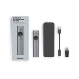 Logitech Spotlight puntatore wireless Bluetooth/RF Grigio, Presentatore Ardesia, Bluetooth/RF, USB, 30 m, Grigio