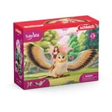Schleich BAYALA Fata in volo su Glam-Owl, Gioco figura 5 anno/i, Sun Elves, Unicorns & Fairies, Multicolore, Plastica