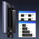 UGREEN CM767 USB 3.2 10Gbps M.2 NVMe e SATA, Disk enclosure grigio/Argento