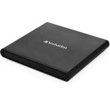 Verbatim Masterizzatore CD/DVD esterno Slimline, Masterizzatore DVD Nero, Nero, Vassoio, Orizzontale, Computer portatile, DVD±RW, USB 2.0