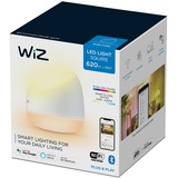 WiZ Lampada da Tavolo Portatile Squire Dimmerabile Luce Bianca o Colorata Dual Zone LED integrato bianco, Lampada da tavolo intelligente, Bianco, Wi-Fi/Bluetooth, LED, Lampadina/e non sostituibile/i, 2200 K