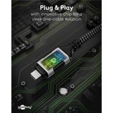 goobay Cavo Ethernet USB-C 3.2 Gen2 connettore > connettore RJ-45, Scheda di rete Nero/Argento