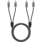 goobay Cavo stereo Cinch Plus Nero/Argento