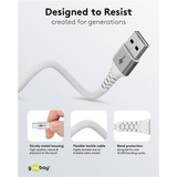 goobay Cavo tessile USB 2.0 supersoft, connettore USB-A > connettore USB-C bianco
