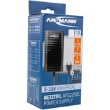 Ansmann APS 2250L adattatore e invertitore Interno Nero Nero, Universale, Interno, 100 - 240 V, 50/60 Hz, 5 - 15 V, Nero