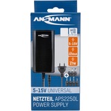 Ansmann APS 2250L adattatore e invertitore Interno Nero Nero, Universale, Interno, 100 - 240 V, 50/60 Hz, 5 - 15 V, Nero
