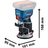 Bosch Fresatrice per bordi a batteria GKF 18V-8 Professional solo, 18 volt, Router blu/Nero