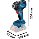 Bosch GDR 18V-200 Professional, Avvitatore blu/Nero, Cacciavite a percussione, 18 V, 184 mm, 225 mm, 96 mm