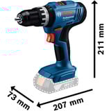 Bosch Trapano avvitatore a percussione a batteria GSB 18V-25 Professional, 18 Volt, Cordless blu/Nero