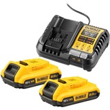 DEWALT Starter-Set Akku-Kit DCB1104D2, 18Volt, Caricabatterie giallo/Nero