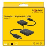 DeLOCK 87769 ripartitore video DisplayPort 2x HDMI, Separatori DisplayPort Nero, DisplayPort, 2x HDMI, 3840 x 2160 Pixel, Nero, Plastica, 1.4/2.2