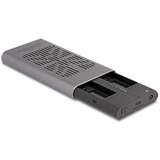 DeLOCK Custodia USB esterna 20 Gbps per 2 x M.2 NVMe PCIe SSD, Disk enclosure grigio