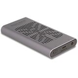 DeLOCK Custodia USB esterna 20 Gbps per 2 x M.2 NVMe PCIe SSD, Disk enclosure grigio