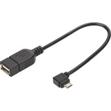 Digitus Adattatore USB 2.0, connettore Micro USB 90° > presa USB-A Nero