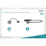 Digitus Adattatore USB 2.0, connettore Micro USB 90° > presa USB-A Nero