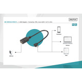 Digitus Adattatore USB 2.0, connettore Micro USB 90° > presa USB-A Nero