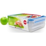 Emsa 508556 recipiente per cibo Quadrato Contenitore 1 L Trasparente 1 pz, Casella trasparente/Blu, Contenitore, Quadrato, 1 L, Trasparente, Polipropilene (PP), Elastomero Termoplastico (TPE), Polipropilene (PP)/Elastomero termoplastico (TPE)