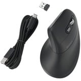 Kensington Mouse ricaricabile Pro Fit Ergo MY630 EQ Nero, Mano destra, Design verticale, RF Wireless + Bluetooth + USB Type-A, 2400 DPI, Nero