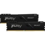 Kingston FURY FURY Beast memoria 64 GB 2 x 32 GB DDR4 2666 MHz Nero, 64 GB, 2 x 32 GB, DDR4, 2666 MHz, 288-pin DIMM
