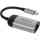 Verbatim 49146 replicatore di porte e docking station per laptop USB 3.2 Gen 1 (3.1 Gen 1) Type-C Nero, Argento, Adattatore argento/Nero, USB 3.2 Gen 1 (3.1 Gen 1) Type-C, Nero, Argento, RJ-45, Metallo, USB, 5 - 40 °C