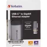 Verbatim 49146 replicatore di porte e docking station per laptop USB 3.2 Gen 1 (3.1 Gen 1) Type-C Nero, Argento, Adattatore argento/Nero, USB 3.2 Gen 1 (3.1 Gen 1) Type-C, Nero, Argento, RJ-45, Metallo, USB, 5 - 40 °C