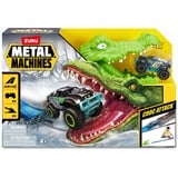 ZURU Metal Machines - Set di gioco Attacco del coccodrillo Pista da corsa + Auto, Ippodromo 