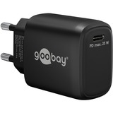 goobay Caricatore rapido USB-C PD GaN 25 watt, Caricabatterie Nero