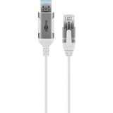 goobay Cavo adattatore Ethernet USB-A 3.2 Gen1 > RJ-45, Slim bianco