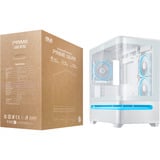 ASUS PRIME AP202 ARGB Mini Tower Bianco, Chassis Tower bianco, Mini Tower, PC, Bianco, micro ATX, Mini-ITX, Metallo, Gaming