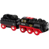 BRIO Battery-Operated Steaming Train Nero/Rosso, Battery-Operated Steaming Train, Modello di treno, Ragazzo, 3 pz, 0,3 anno/i, Nero, Rosso, Modello di ferrovia/treno
