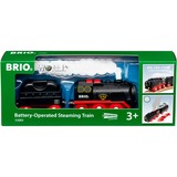BRIO Battery-Operated Steaming Train Nero/Rosso, Battery-Operated Steaming Train, Modello di treno, Ragazzo, 3 pz, 0,3 anno/i, Nero, Rosso, Modello di ferrovia/treno