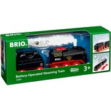 BRIO Battery-Operated Steaming Train,  veicolo da gioco Nero/Rosso, Battery-Operated Steaming Train, Modello di treno, Ragazzo, 3 pz, 0,3 anno/i, Nero, Rosso, Modello di ferrovia/treno