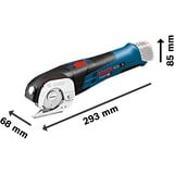 Bosch GUS 10,8 V-LI Professional , Forbici elettroniche blu, senza batteria, senza caricabatterie.