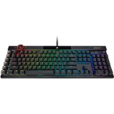 Corsair K100 RGB Optical-Mechanical Gaming tastiera USB QWERTZ Tedesco Nero Nero, Full-size (100%), USB, Interruttore a chiave opto-meccanico, QWERTZ, LED RGB, Nero