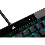 Corsair K100 RGB Optical-Mechanical Gaming tastiera USB QWERTZ Tedesco Nero Nero, Full-size (100%), USB, Interruttore a chiave opto-meccanico, QWERTZ, LED RGB, Nero