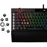 Corsair K100 RGB Optical-Mechanical Gaming tastiera USB QWERTZ Tedesco Nero Nero, Full-size (100%), USB, Interruttore a chiave opto-meccanico, QWERTZ, LED RGB, Nero