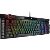 Corsair K100 RGB Optical-Mechanical Gaming tastiera USB QWERTZ Tedesco Nero Nero, Full-size (100%), USB, Interruttore a chiave opto-meccanico, QWERTZ, LED RGB, Nero