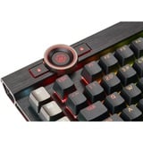 Corsair K100 RGB Optical-Mechanical Gaming tastiera USB QWERTZ Tedesco Nero, Tastiera da gioco Nero, Full-size (100%), USB, Interruttore a chiave opto-meccanico, QWERTZ, LED RGB, Nero