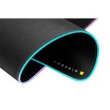 Corsair MM700 RGB Tappetino per mouse per gioco da computer Nero Nero, Nero, Monocromatico, Gomma, Alimentazione USB, Barra appoggiaferro antiscivolo, Tappetino per mouse per gioco da computer
