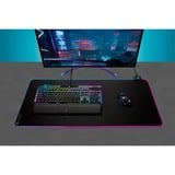 Corsair MM700 RGB Tappetino per mouse per gioco da computer Nero Nero, Nero, Monocromatico, Gomma, Alimentazione USB, Barra appoggiaferro antiscivolo, Tappetino per mouse per gioco da computer