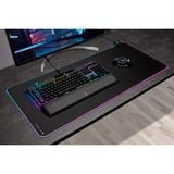 Corsair MM700 RGB Tappetino per mouse per gioco da computer Nero Nero, Nero, Monocromatico, Gomma, Alimentazione USB, Barra appoggiaferro antiscivolo, Tappetino per mouse per gioco da computer