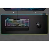 Corsair MM700 RGB Tappetino per mouse per gioco da computer Nero Nero, Nero, Monocromatico, Gomma, Alimentazione USB, Barra appoggiaferro antiscivolo, Tappetino per mouse per gioco da computer