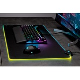 Corsair MM700 RGB Tappetino per mouse per gioco da computer Nero Nero, Nero, Monocromatico, Gomma, Alimentazione USB, Barra appoggiaferro antiscivolo, Tappetino per mouse per gioco da computer