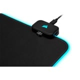 Corsair MM700 RGB Tappetino per mouse per gioco da computer Nero Nero, Nero, Monocromatico, Gomma, Alimentazione USB, Barra appoggiaferro antiscivolo, Tappetino per mouse per gioco da computer