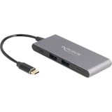 DeLOCK Hub USB Type-C™ a 4 porte con 2 x USB Tipo-A e 2 x USB Type-C™ 10 Gbps grigio
